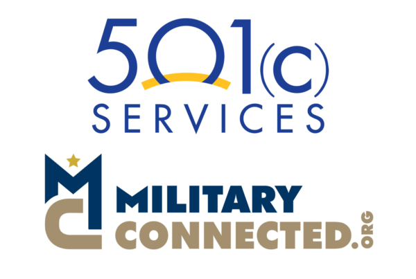 501(c) Services logo and Military Connected's logo in an article about their partnership