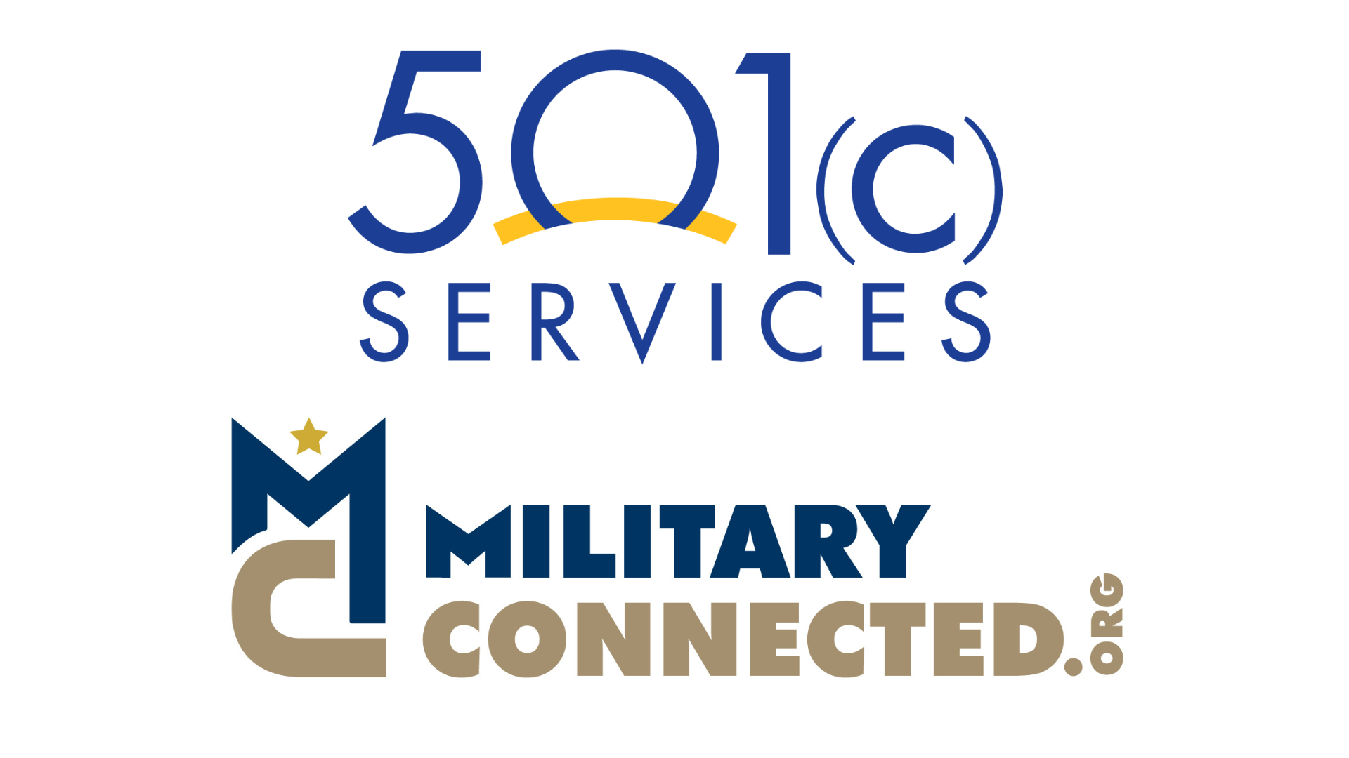 501(c) Services logo and Military Connected's logo in an article about their partnership