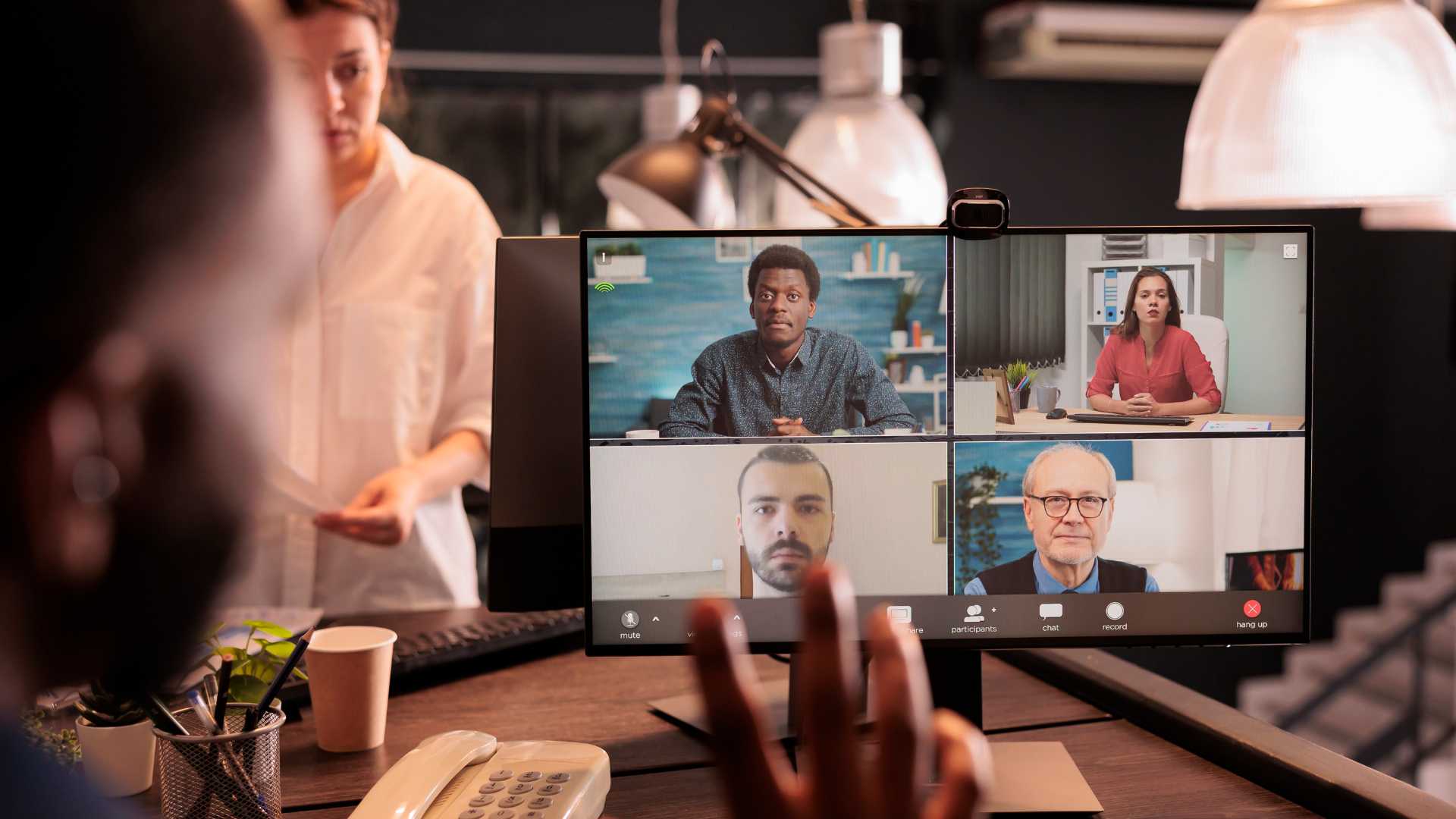 Remote employee meeting about proper layoff procedures for remote workers