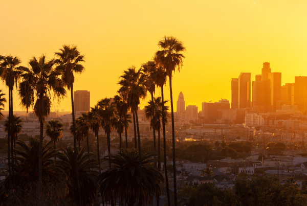 LA skyline in a press release about eastern LA regional Center