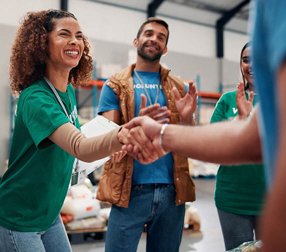 Volunteers celebrating together